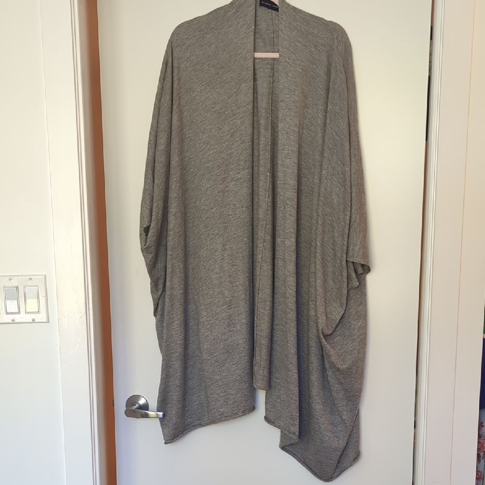 Gray Open-Front Women's Sweater